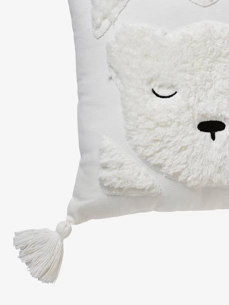 Coussin Avec Applications Sherpa Ours Berbère Ecru - Vertbaudet – Image 2
