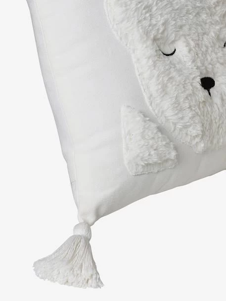 Coussin Avec Applications Sherpa Ours Berbère Ecru - Vertbaudet – Image 3