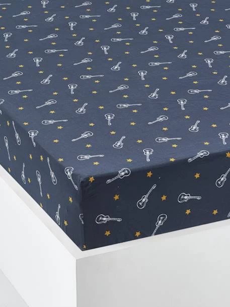 Drap-housse Enfant ROCK STAR Marine Foncé - Vertbaudet