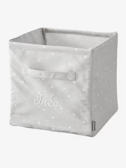 Grand Bac De Rangement En Tissu Personnalisable Gris - Vertbaudet