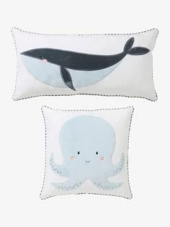 Lot De 2 Coussins SOUS L'OCÉAN Bleu - Vertbaudet