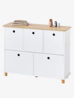 Meuble De Rangement 5 Bacs LIGNE PTILOU Blanc/bois - Vertbaudet