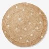 Tapis Jute à Pois Dorés Beige Clair Uni Avec Decor - Vertbaudet